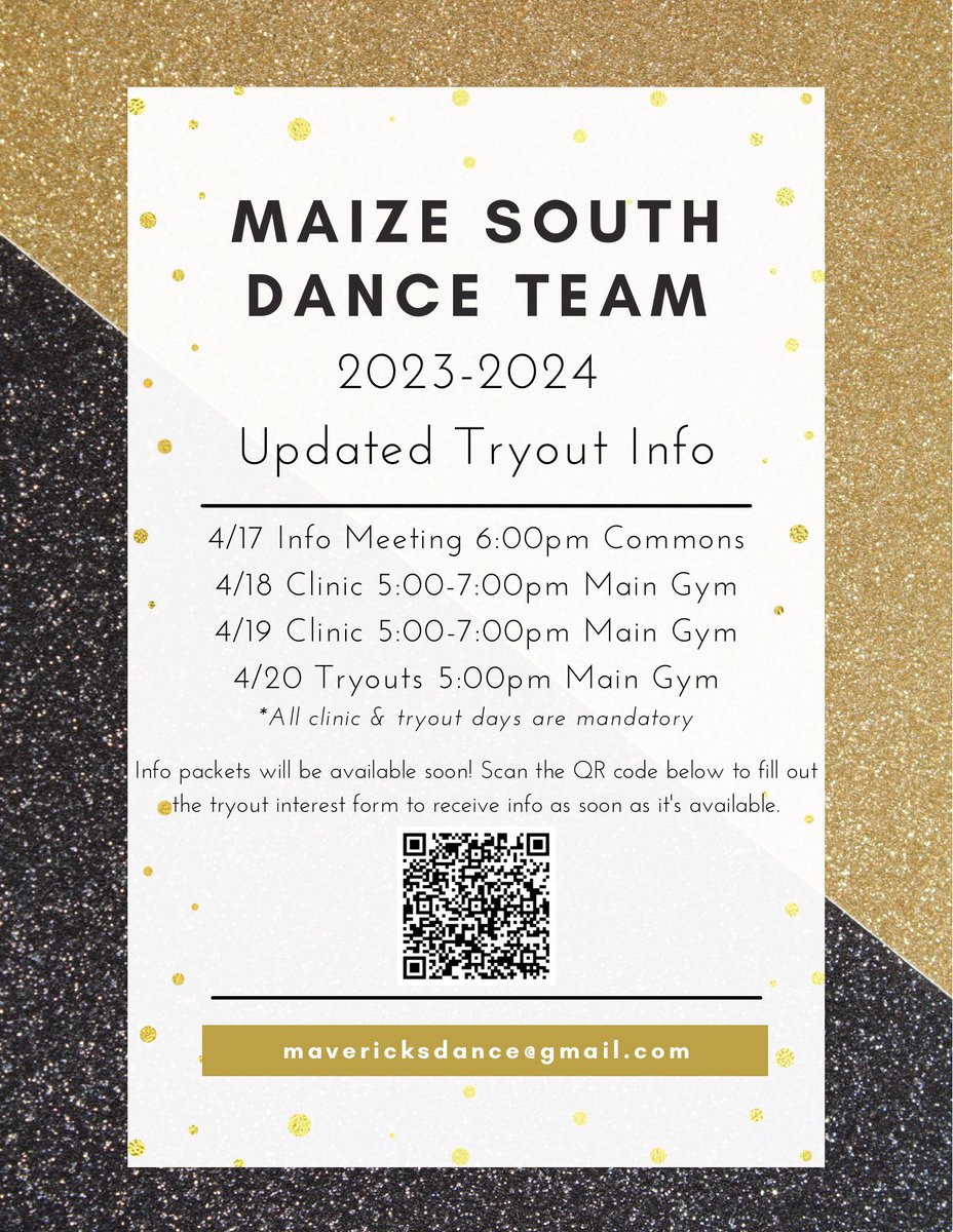 Tryouts have officially been rescheduled! Info packets will be available soon. Be sure to fill out the interest form to receive updated info as soon as it’s available! Email mavericksdance@gmail.com with any questions.