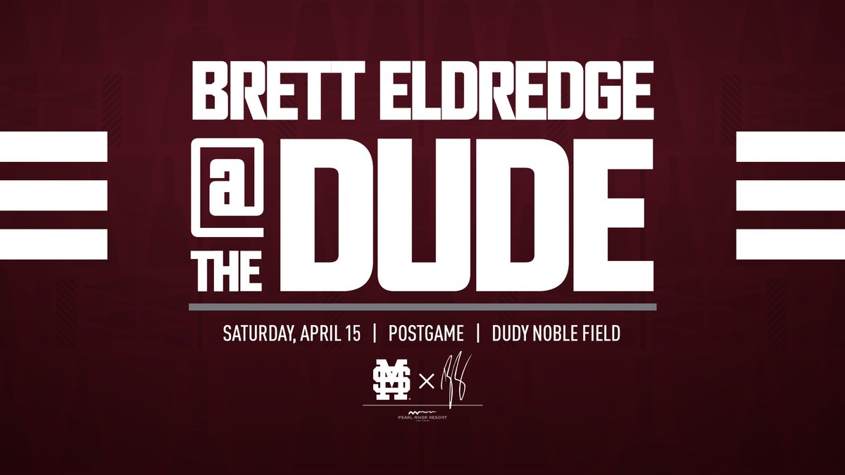 Next Saturday at The Dude ‼️

Brett Eldredge caps off a 𝐒𝐓𝐀𝐂𝐊𝐄𝐃 Super Bulldog Weekend Saturday with a postgame concert! Baseball tickets also serve as tickets to the concert. No separate tickets will be sold. 

🎟️ hailst.at/SBWTickets

#HailState🐶 x #SBW23