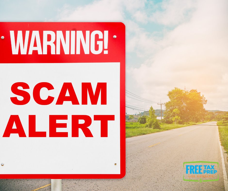 Beware of scams. The IRS will never call or email you demanding money or bank information. If you receive these requests, delete the email or block the number. #TaxTips #FreeTaxPrepLA