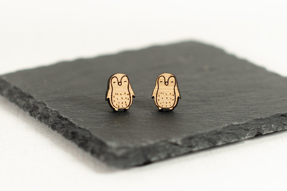 Cute Penguin Earrings - Festive Animal Earrings with Hypoallergenic Studs tuppu.net/8553700c #weddingsignage #Etsy #rusticwedding #Bridetobe #Wedding #HoneywellWeddings #WoodenEarrings