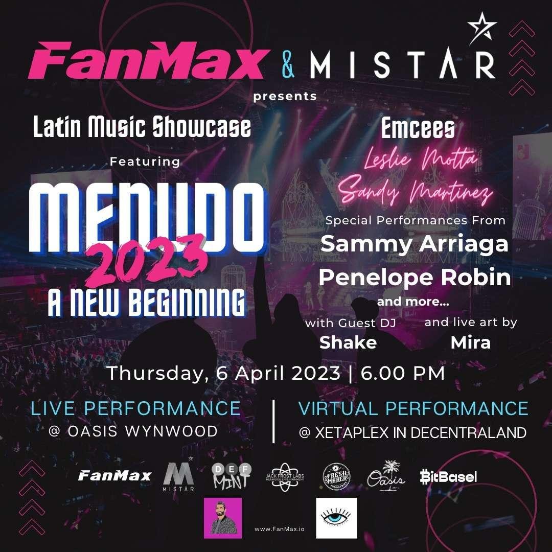 gm gm fam we're having a busy couple weeks here at 
<a href="/FreshmakerLLC/">Freshmaker Industries</a> 

Tomorrow is the huge <a href="/menudo_official/">MENUDO®</a> live event inside <a href="/decentraland/">Decentraland</a> for the first time ever!

Also featuring performances by greats <a href="/SammyArriaga/">Sammy Arriaga</a> <a href="/thepennyrobin/">Penelope Robin</a> <a href="/thepuppydoc/">Dr. Shake Chatterjee</a>  
<a href="/MirafromMiami/">MirafromMiami</a>

Event link 👇🏻