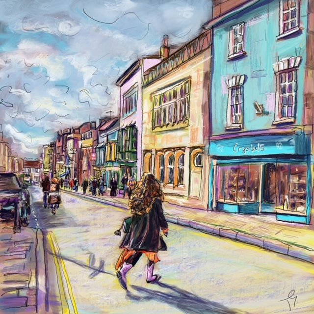 Crystals and Pink Boots Glastonbury.

Just finished this painting of a fun day in #glastonbury 

#digitalart #oilpainting #somersetlife