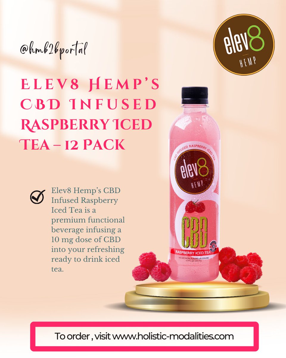 Elev8 Hemp’s CBD Infused Raspberry Iced Tea is a premium functional beverage infusing a 10 mg dose of CBD into your refreshing ready to drink iced tea. 

#CBD #FunctionalBeverage #RaspberryIcedTea #PremiumQuality #ZeroSugar #ZeroCalories #NaturalFlavor #Preservative #Sucralose