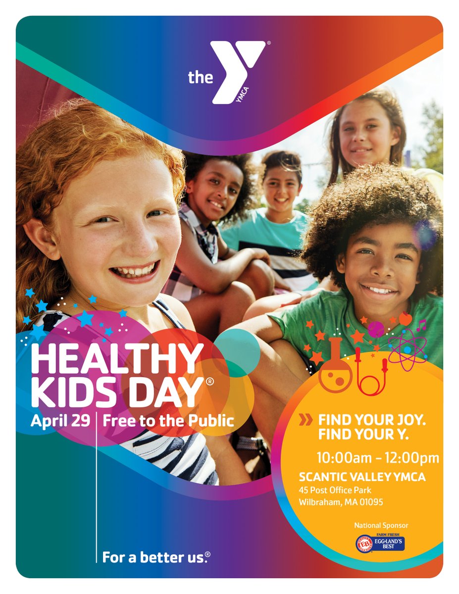 This year on April 29th the YMCA of Greater Springfield has three available locations for Healthy Kids Day including the Downtown Springfield branch, the Scantic Valley branch, and the North End Outreach Center. Save the date for a day filled with fun for you and your family!