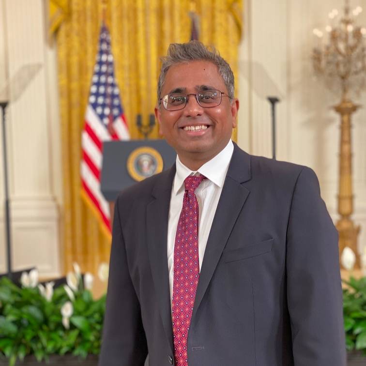 StamfordHosp's tweet photo. Dr. Krishnan Narasimhan, chair of family medicine at Stamford Health, was invited to celebrate the 13th anniversary of the Affordable Care Act at the White House. Dr. Narasimhan joined other national leaders to hear about the current state of health care access. https://t.co/JsZKnqVt4R