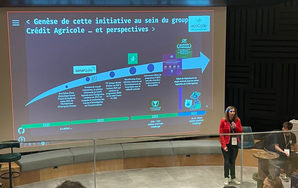 SonarSource's tweet photo. The first day of EcoCode Challenge Paris was a blast! Using @SonarQube, attendants are working hard in a 2-day hackathon combining technological transformation and sustainability in the pursuit of an eco-responsible IT https://t.co/k2DFK992C5