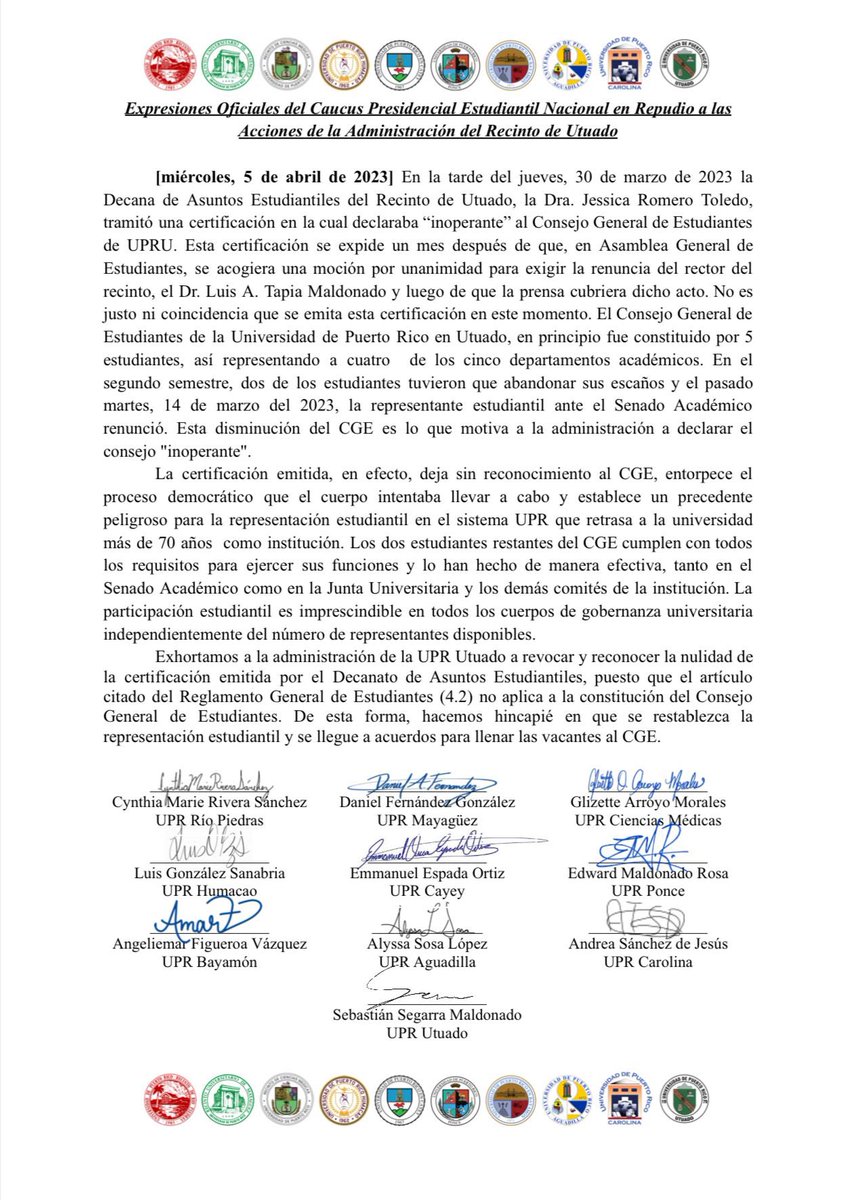 CGE UPR Carolina tweet media