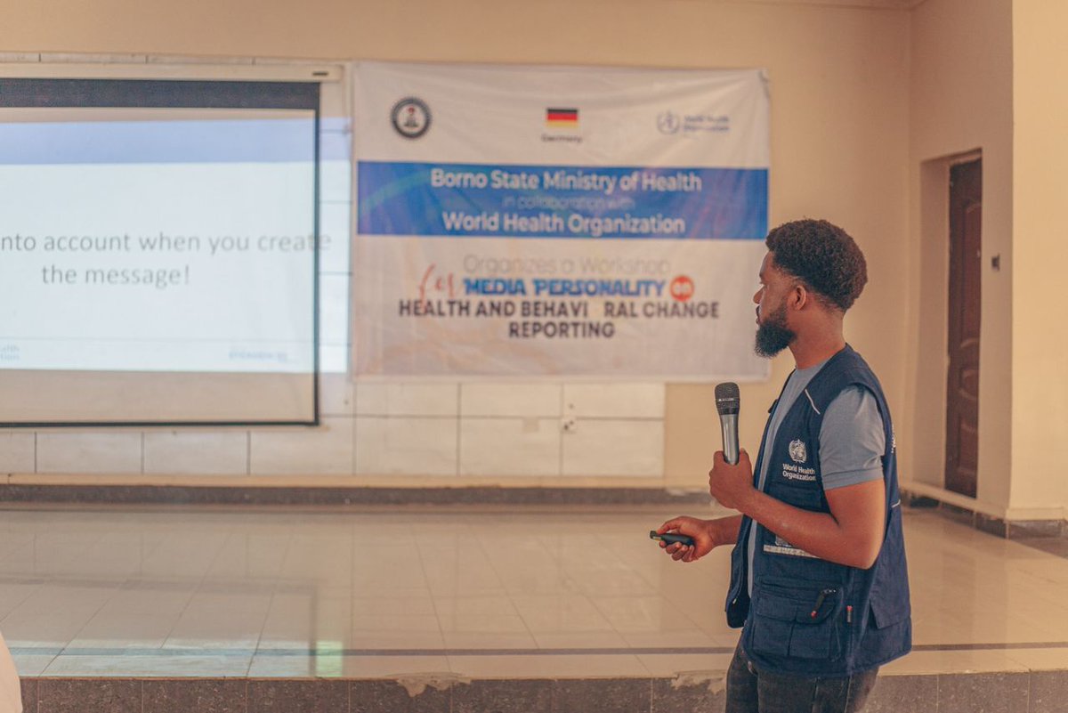WHONigeria's tweet photo. Sequel to the upcoming commemoration of WHO @75th anniversary celebration, @WHO in collaboration w/ Borno state MoH trains 75 media personalities in Borno state &amp; plans same for 110 participants from Adamawa &amp; Yobe on public health response. 

@USAID &amp; @GermanyDiplo https://t.co/NNuLnvMM2b