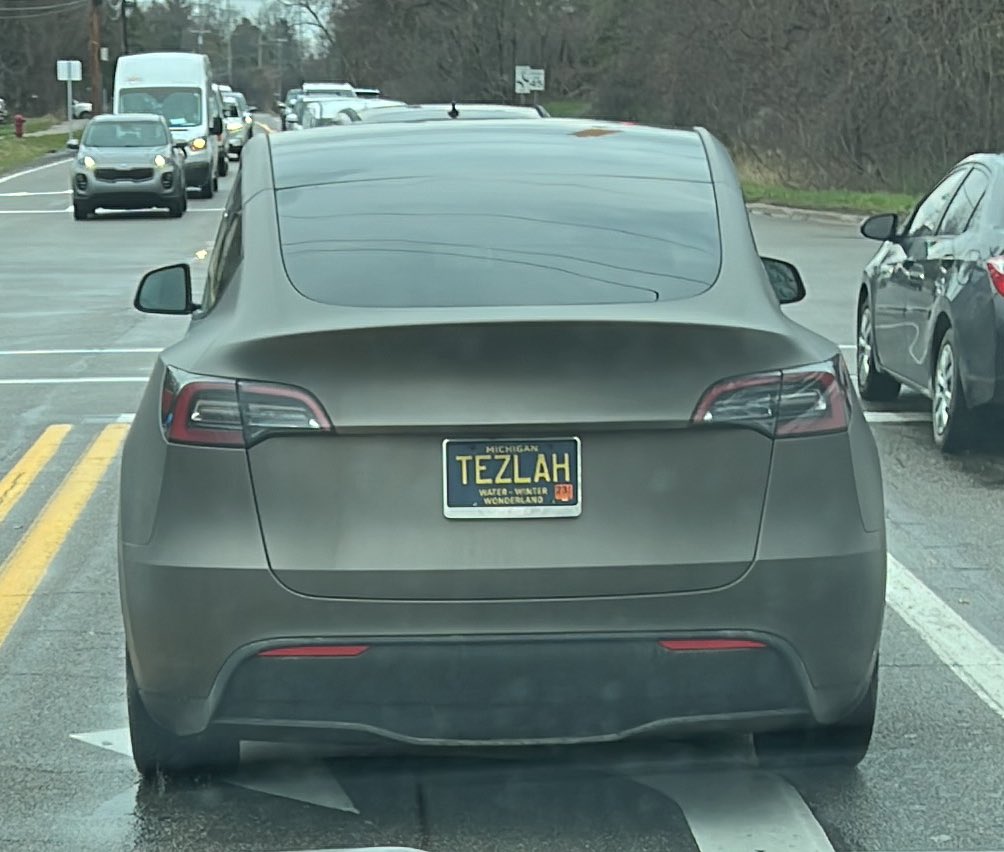 Spotted this TEZLAH today on my way home! 😂 <a href="/elonmusk/">Elon Musk</a>
