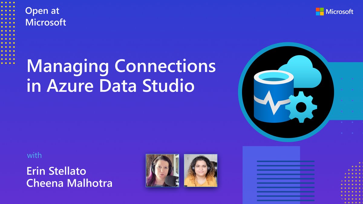 Erin Stellato (@erinstellato) on Twitter photo ❔Questions about new connectivity functionality in Azure Data Studio ❔
Check out our new video featuring engineer <a href="/cheenamalhotra/">Cheena Malhotra</a>!
learn.microsoft.com/en-us/shows/op… ❔Questions about new connectivity functionality in Azure Data Studio ❔
Check out our new video featuring engineer <a href="/cheenamalhotra/">Cheena Malhotra</a>!
learn.microsoft.com/en-us/shows/op…