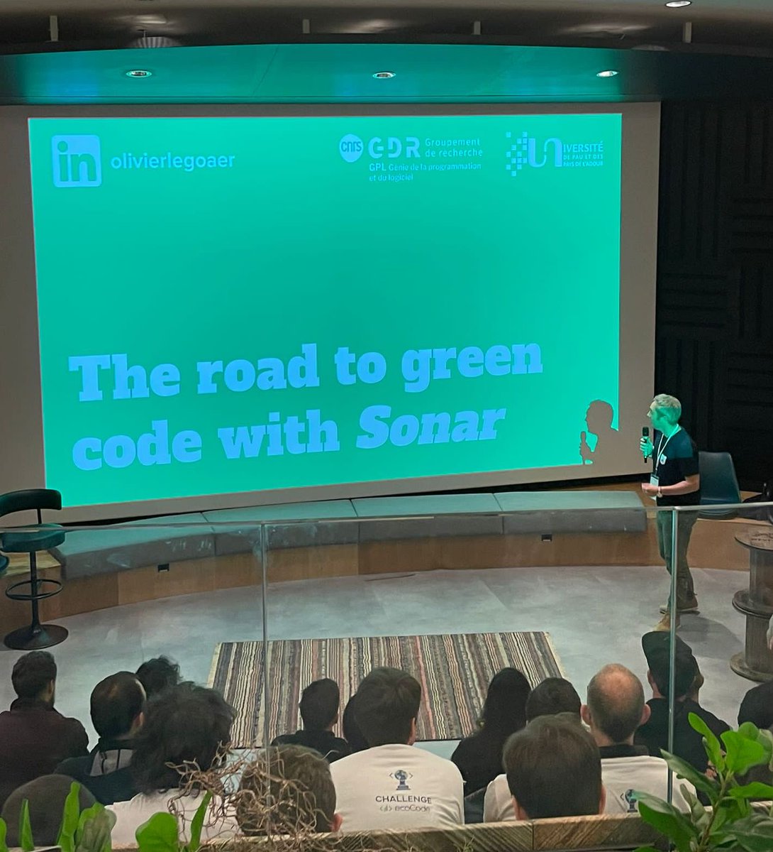 SonarSource's tweet photo. The first day of EcoCode Challenge Paris was a blast! Using @SonarQube, attendants are working hard in a 2-day hackathon combining technological transformation and sustainability in the pursuit of an eco-responsible IT https://t.co/k2DFK992C5