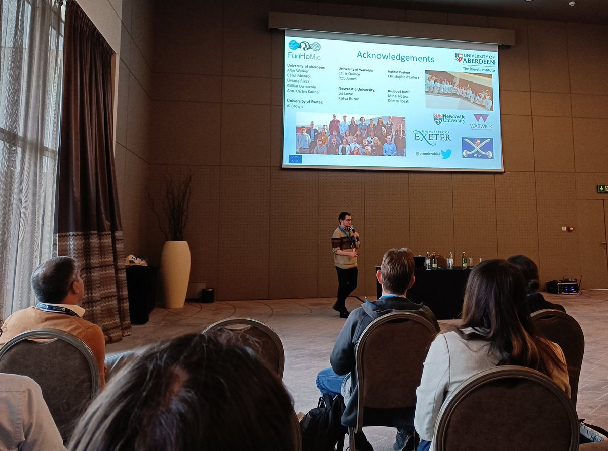 neilemccarthy's tweet image. I&apos;ve learnt a HUGE amount @FunHoMic_ITN conference today, including fantastic talks from @LabMoyes and @TeresaZelante (well worth the perilous journey 😬). Highly impressed by the outstanding Early Stage Researcher presentations!