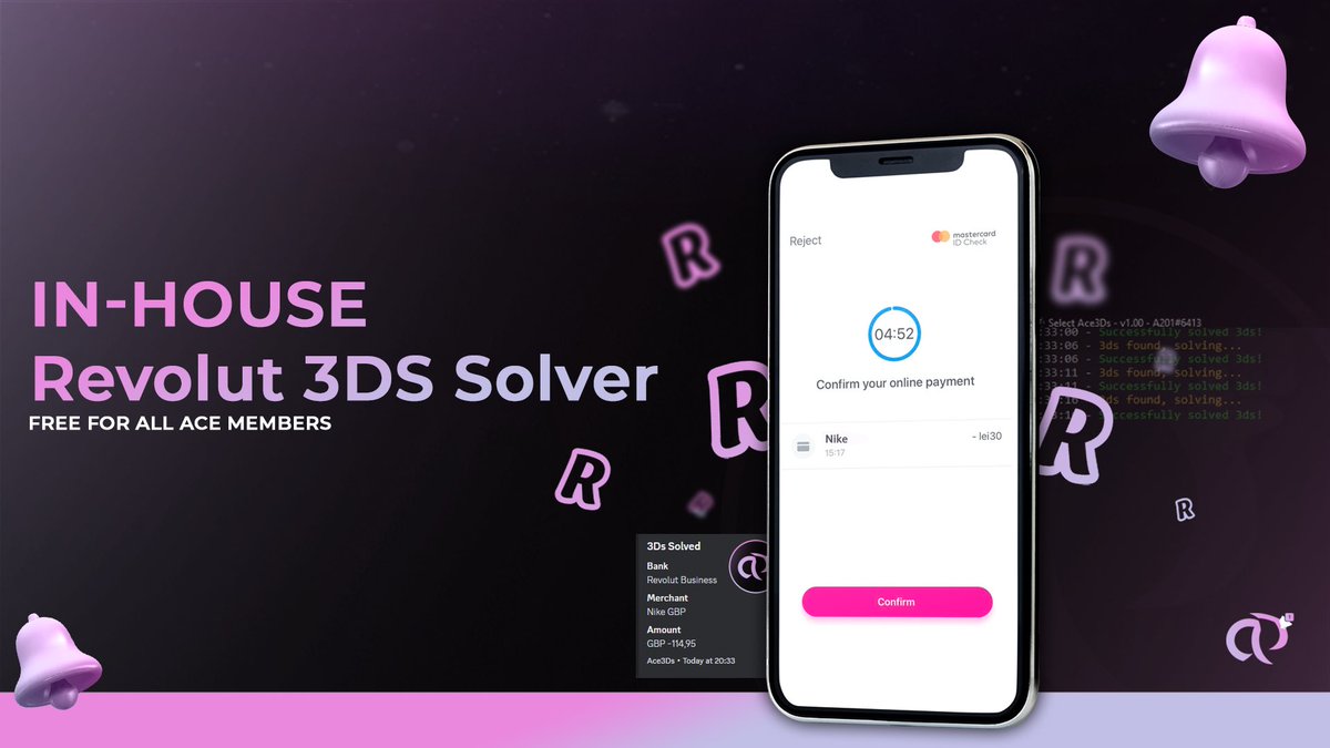 In-house Revolut Personal &amp; Business 3DS Solver, FREE to all Ace Members!