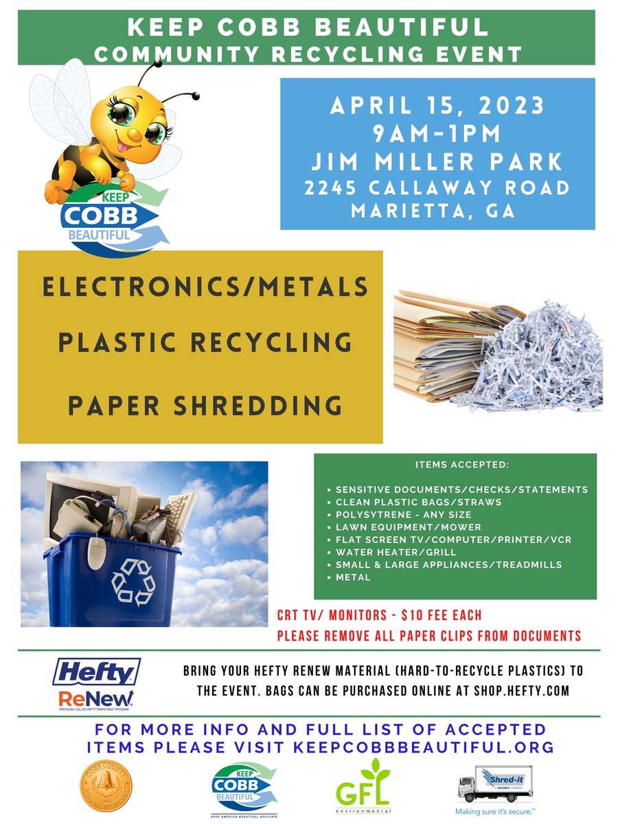 Keep Cobb Beautiful (@kpcobbbeautiful) on Twitter photo It's that time of year! Questions? Email us: KeepCobbBeautiful@cobbcounty.org
Link: ow.ly/w29o50NBmQc
#mabletonga#kennesawga#powderspringsga#austellga#acworthga #smyrnaga It's that time of year! Questions? Email us: KeepCobbBeautiful@cobbcounty.org
Link: ow.ly/w29o50NBmQc
#mabletonga#kennesawga#powderspringsga#austellga#acworthga #smyrnaga