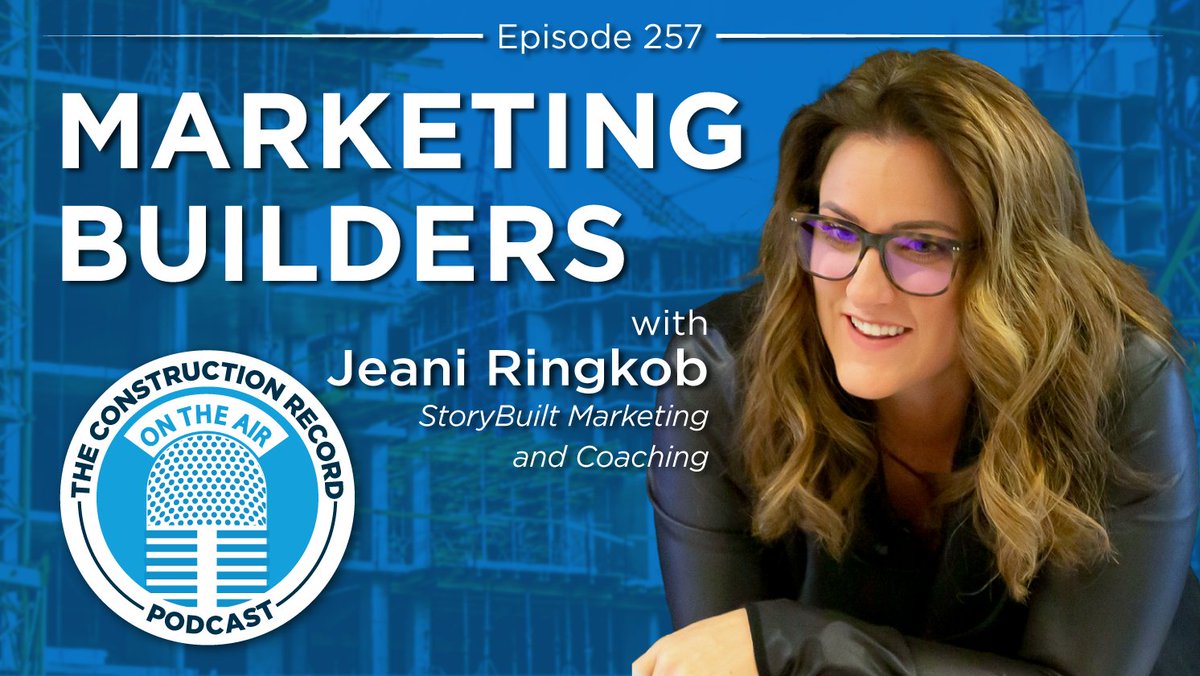 JOCWarrenFrey (@jocfrey) on Twitter photo On this episode of The Construction Record Podcast, <a href="/JOCFrey/">JOCWarrenFrey</a> speaks with Jeani Ringkob, the chief construction business growth strategist at Storybuilt Marketing and Coaching.
bit.ly/3KA8oDM On this episode of The Construction Record Podcast, <a href="/JOCFrey/">JOCWarrenFrey</a> speaks with Jeani Ringkob, the chief construction business growth strategist at Storybuilt Marketing and Coaching.
bit.ly/3KA8oDM