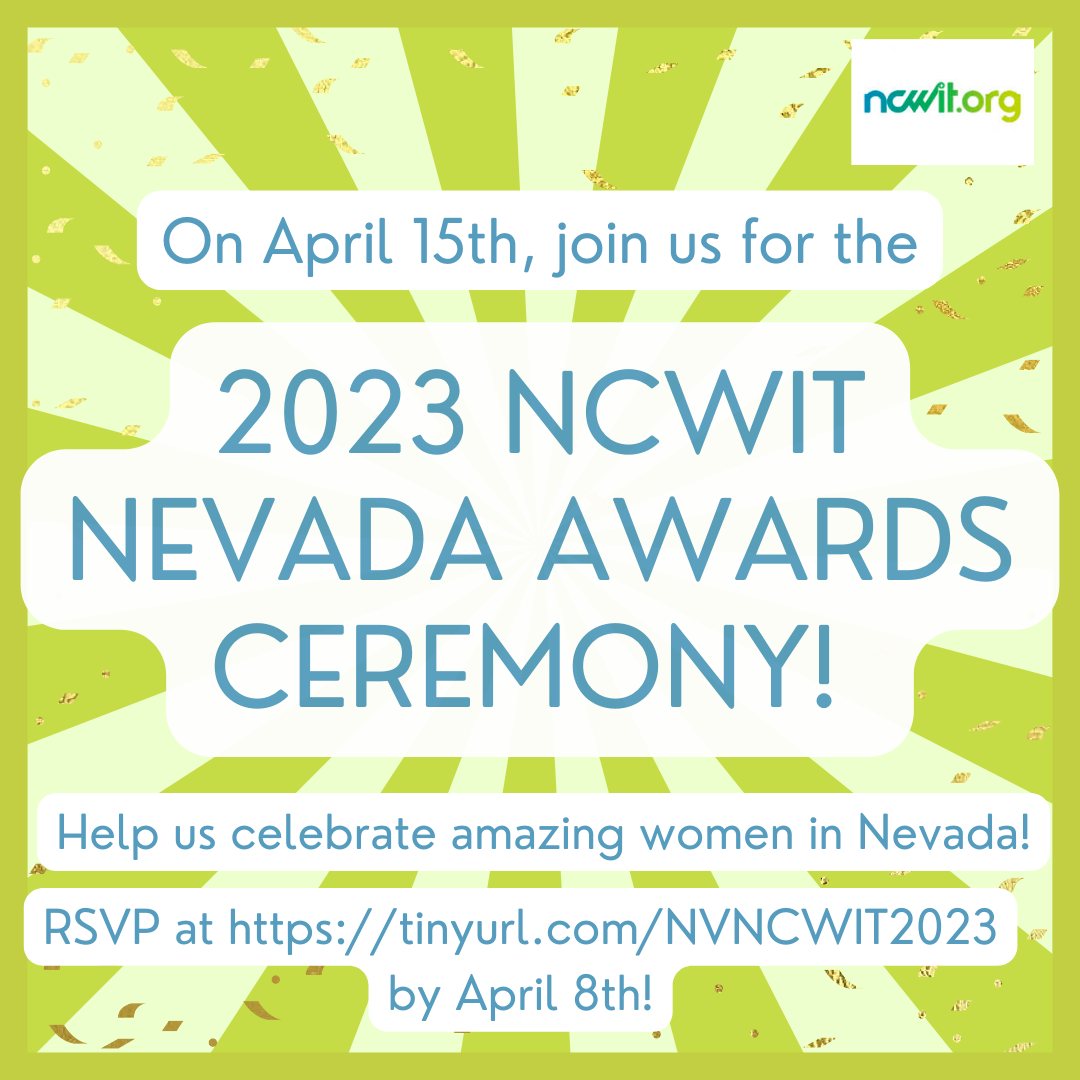 TechAlleyEvents's tweet image. Tech Alley is partnering with NCWIT to host their Aspirations Award Ceremony at the April 15th Tech Alley event to recognize the accomplishments of over 120 young women in middle and high school. It will be so much fun celebrating and showing support for the Vegas talent!