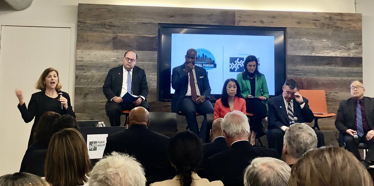 SageCom's tweet photo. Best mayor forum moderator yet @MaikenScott @WHYYThePulse @PHMCtweets #publichealth issues #GunViolence #trauma #behaviorhealth #HealthEquity Sadly, no Cherelle or Maria 🙁 https://t.co/ttNTWQBhIA