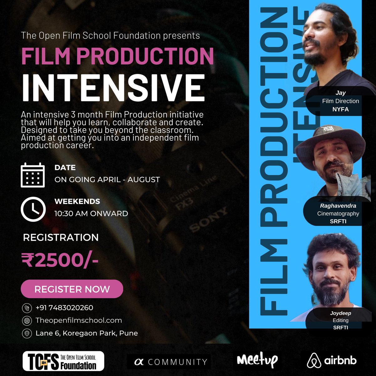 Film production 3 month intensive. #Filmmaking #filmproduction #filmschool #filmcourse #filmdirection #Cinematography #cinema #filmediting #Pune