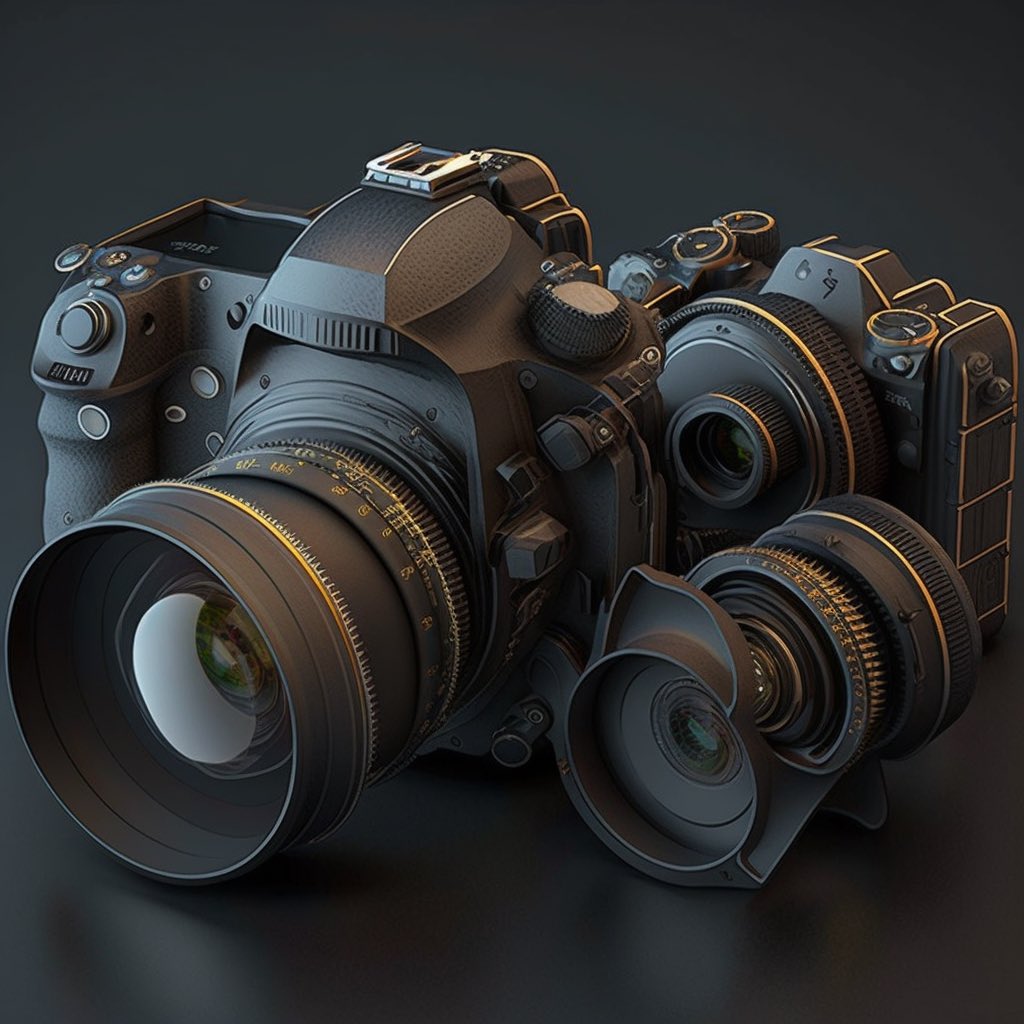 Vyorsa's tweet photo. Ya sabemos que todos están jugando con la inteligencia artificial así que también le pedimos a @midjourney crear una loca idea de una mezcla de cámaras entre Canon, Nikon y Sony 🫠🤣 #FelizMiercoles https://t.co/uClxemU1wZ