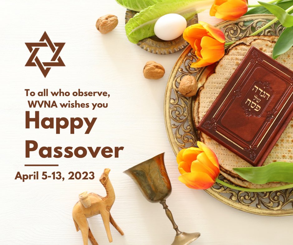 #WVNA wishes a happy & meaningful Passover to all who observe. Chag Sameach! #passover2023 #WVNurses #nurses