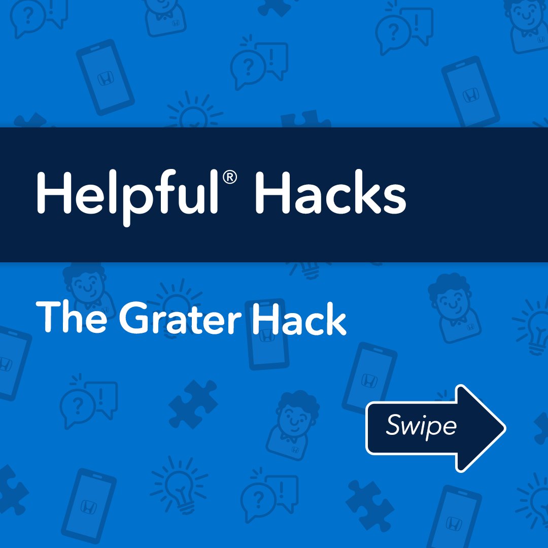HelpfulHonda's tweet photo. Cheese graters aren’t just for cheese anymore. #HelpfulHacks #HelpfulHonda https://t.co/KHLeviPb6m