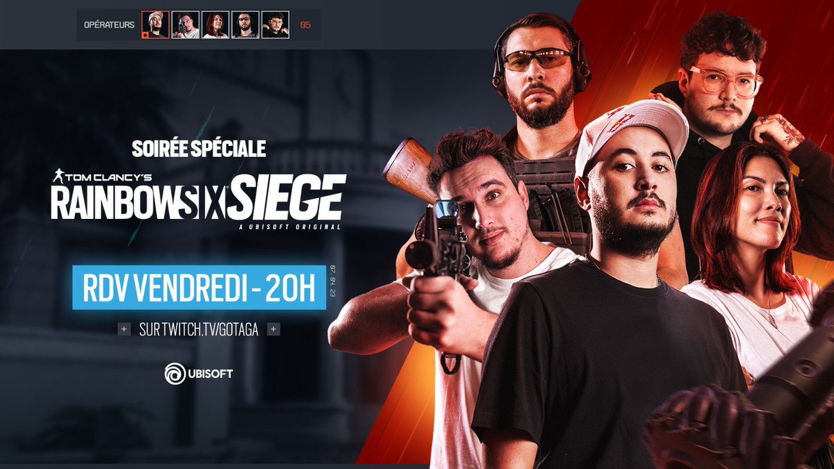 GotagaTV (@gotagatv) on Twitter photo Rendez-vous vendredi à partir de 20H avec <a href="/CHOWH1_/">👑 CHOWH1</a> <a href="/LittleBigWhale/">Marianne</a> <a href="/DaReeal_/">BDS DaReeal</a> & <a href="/alex_french_sas/">Alex</a> pour une soirée spéciale <a href="/Rainbow6FR/">Rainbow Six Siege X FR</a> mais pas que.. 🎯 #ad
Gotaga.tv | Twitch.tv/Gotaga Rendez-vous vendredi à partir de 20H avec <a href="/CHOWH1_/">👑 CHOWH1</a> <a href="/LittleBigWhale/">Marianne</a> <a href="/DaReeal_/">BDS DaReeal</a> & <a href="/alex_french_sas/">Alex</a> pour une soirée spéciale <a href="/Rainbow6FR/">Rainbow Six Siege X FR</a> mais pas que.. 🎯 #ad
Gotaga.tv | Twitch.tv/Gotaga