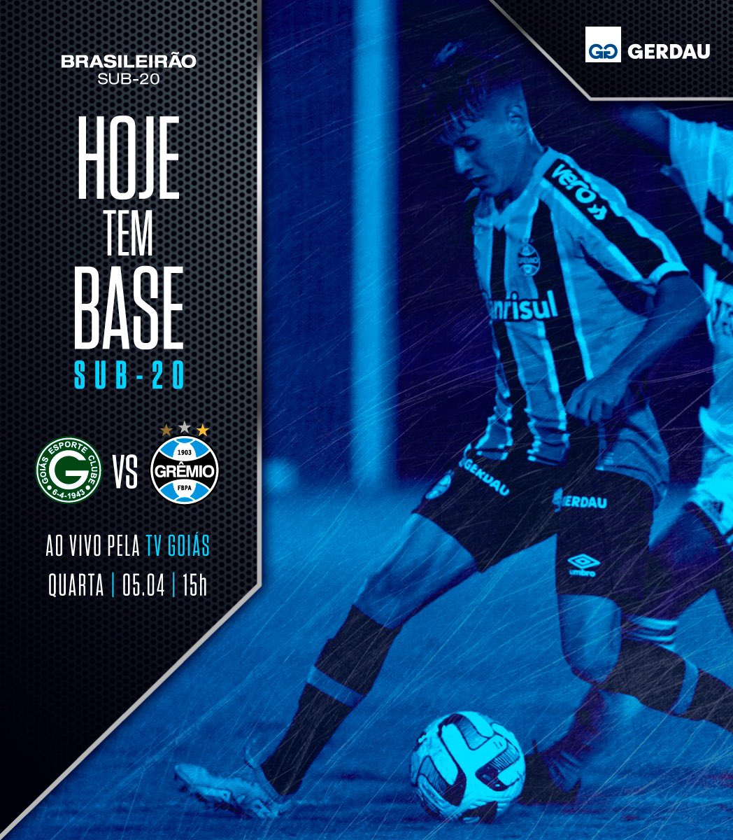 HOJE É #DiaDeBase!
Dia de ir em busca dos três pontos, visando a liderança do grupo. Dia de jogar pelas três cores fora de casa.
Pra cima deles, gurizada!

🆚 Goiás
🏟️ Olímpico Pedro Ludovico
⌚️ 15h
🏆 #BrasileirãoSub20
📺 TV Goiás