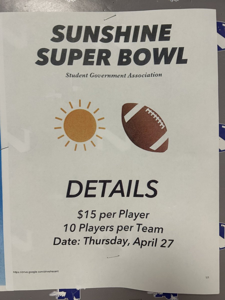 April is here…which means Sunshine Super Bowl is approaching! Don’t forget to register your team if you are interested in playing in the flag football games running throughout the day🏈‼️ @NazHSPrincipal <a href="/NazPrinMrB/">Scott Breidinger</a> <a href="/TGostony/">Trischia Gostony</a>