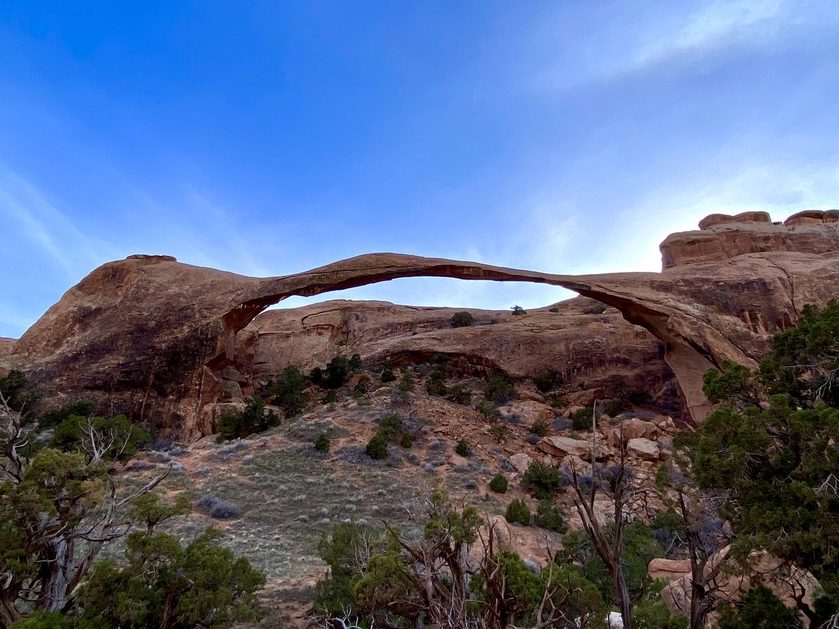 Yesterdays hikes 🥾⛰️ #LandscapeArchTrail #PineTreeArch #ArchesNationalPark #Moab #Utah