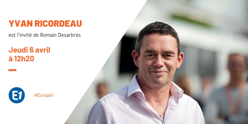 || MÉDIAS 📻 || Retrouvez <a href="/RicordeauYvan/">Yvan Ricordeau</a> demain midi, jeudi #6avril, invité de <a href="/Rdesarbres/">Romain Desarbres</a> dans "Europe 1 Midi" sur <a href="/Europe1/">Europe 1</a> 

🕛 À 12h20 
💬 Réagissez avec : #Europe1 
💻 À suivre ici : europe1.fr/direct-audio
