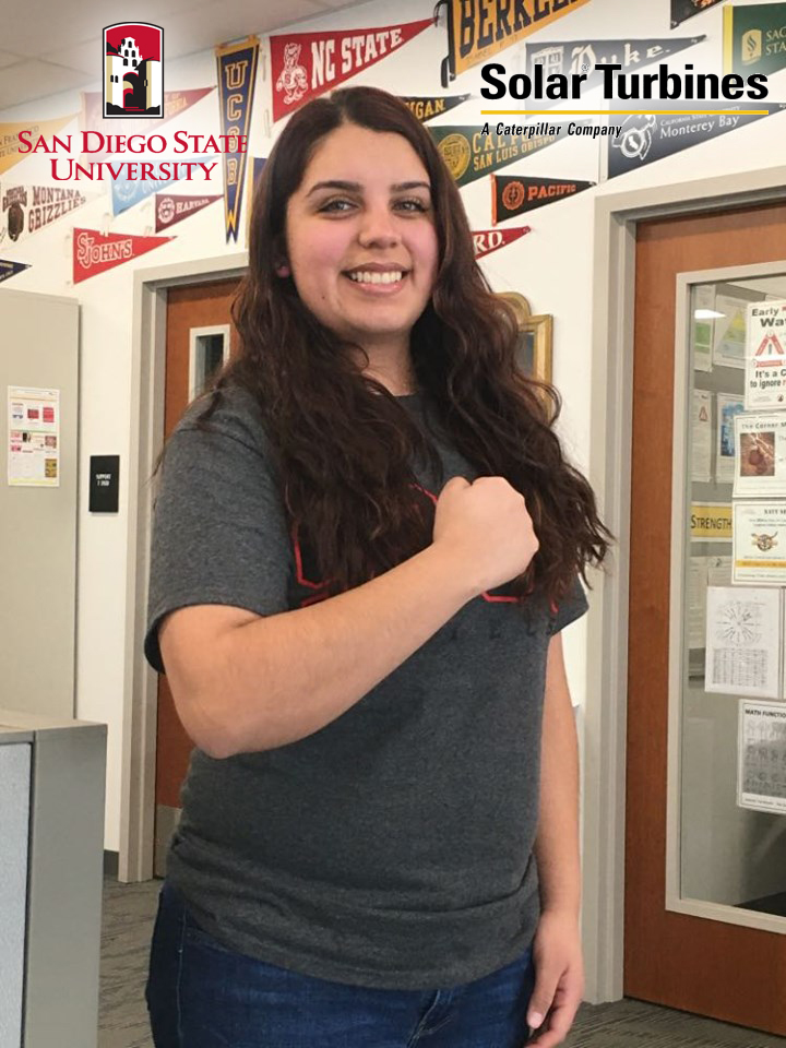 sdccmesa's tweet photo. Congrats Andrea R. - 1st gen college student, 2023 @SDSU mechanical engineering grad, and new @SolarTurbines manufacturing engineer! #mesaworks @MESASTEM @sdcitycollege @sdsumesa @SDSUMESAMSP https://t.co/yCUTw6llz0