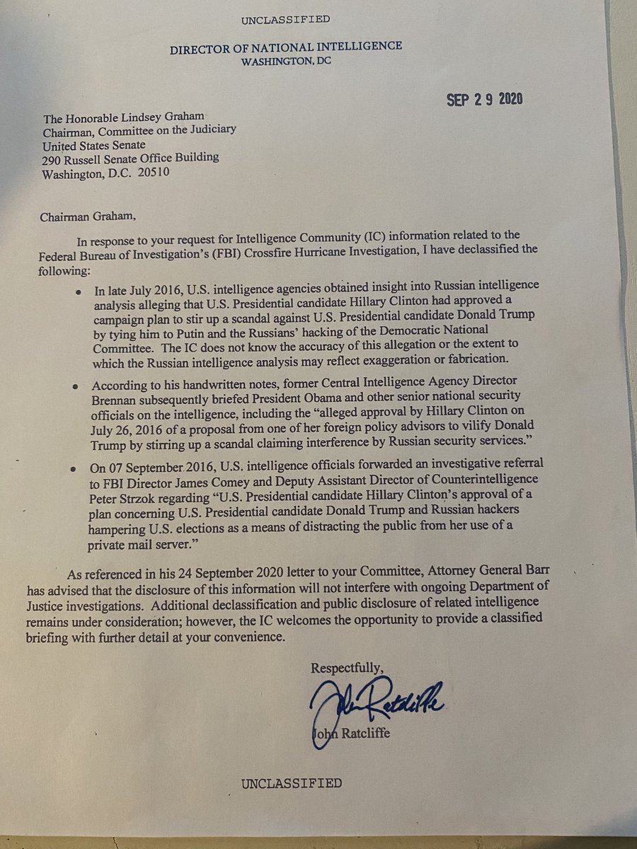 KimTruth45's tweet photo. Declassified Document
proves
#HillaryClinton created the #RussiaHoax +they all knew~
They charged #Taxpayers $50 Million for a Fake #MuellerProbe while they defamed #DonaldTrump
There was NO PROBE! @POTUS44 Lied+Never had evidence on #Trump colluding w/Putin! #Americans #DNC #GOP https://t.co/aSV1q3E46i