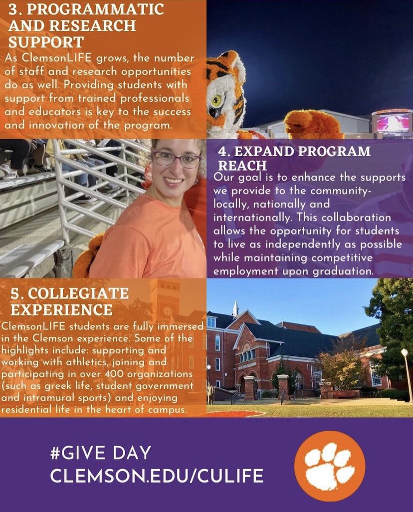GIVE DAY 🧡 ClemsonLIFE is 100% funded by our supporters. Click the link to give & help us continue to change lives giveday.clemson.edu/pages/college-…