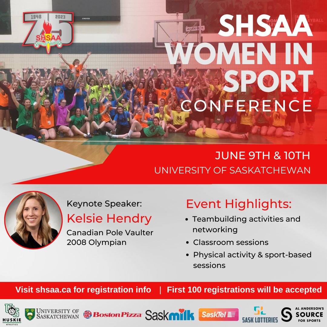 Registration is now open for the 2023 SHSAA Women in Sport Conference. Visit shsaa.ca for details!