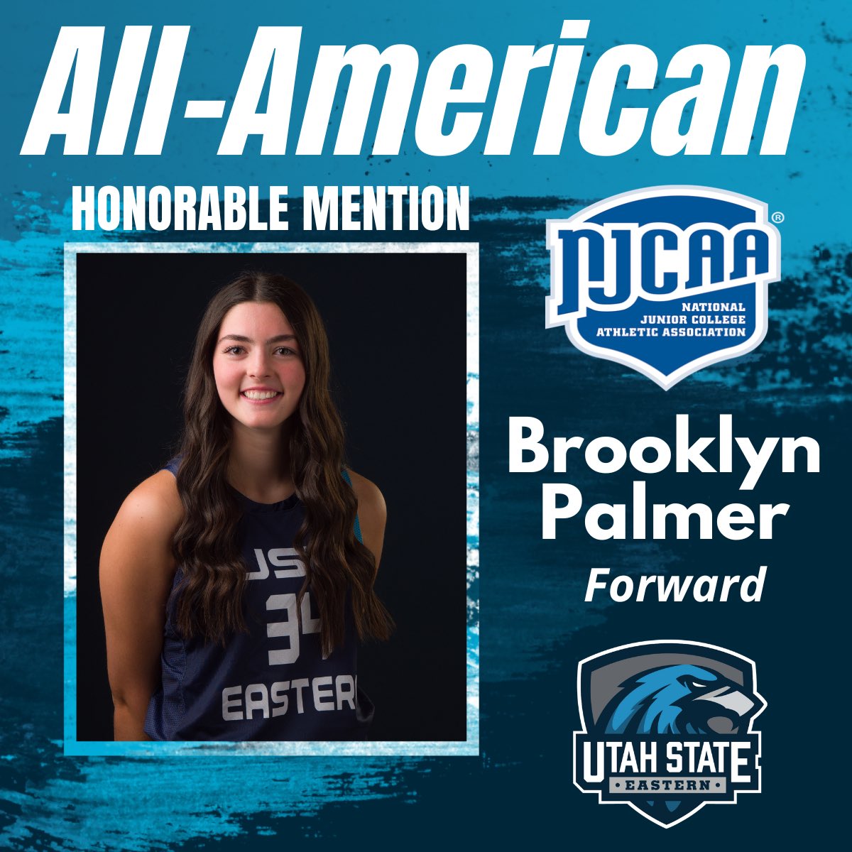 ALL AMERICAN!   

Congratulations to women's basketball Brooklyn Palmer on earning All-American Honorable Mention from the NJCAA!   

Brooklyn ended the year averaging 13.5 points and 8.2 rebounds per game!   

Way to represent USU Eastern Brooklyn 🙌🏻