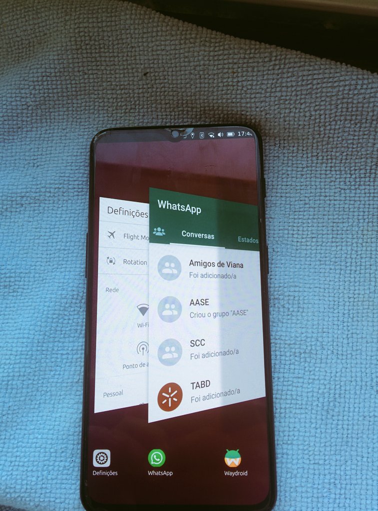 ixsvf's tweet image. #waydroid on the #OnePlus6T with #UbuntuTouch 20.04 from #UBports running whatsApp.