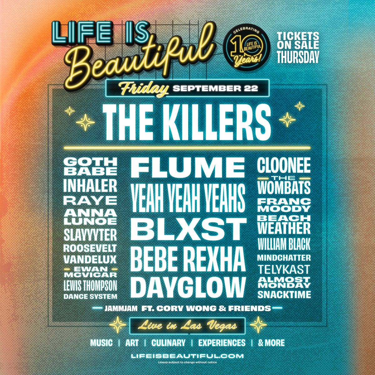 Life is Beautiful Festival lineup