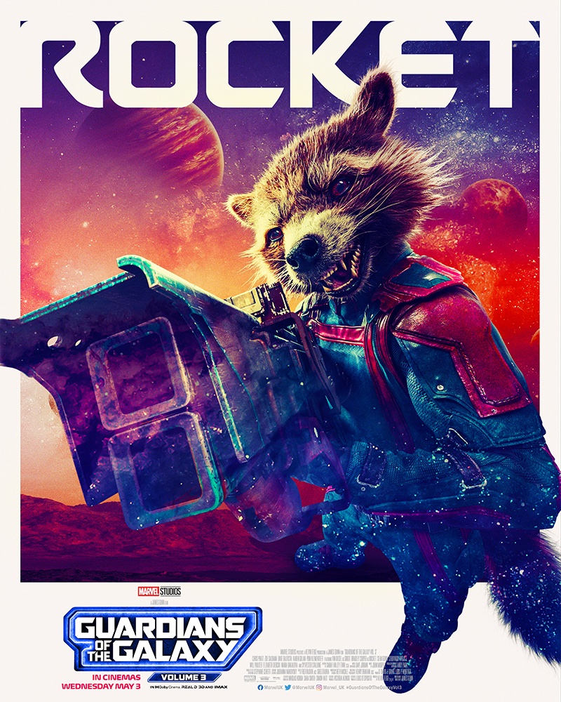 MarvelUK's tweet photo. Check out the brand-new character posters for Marvel Studios' #GuardiansOfTheGalaxyVol3.

#RocketGOTG https://t.co/sfNA8vcJVQ