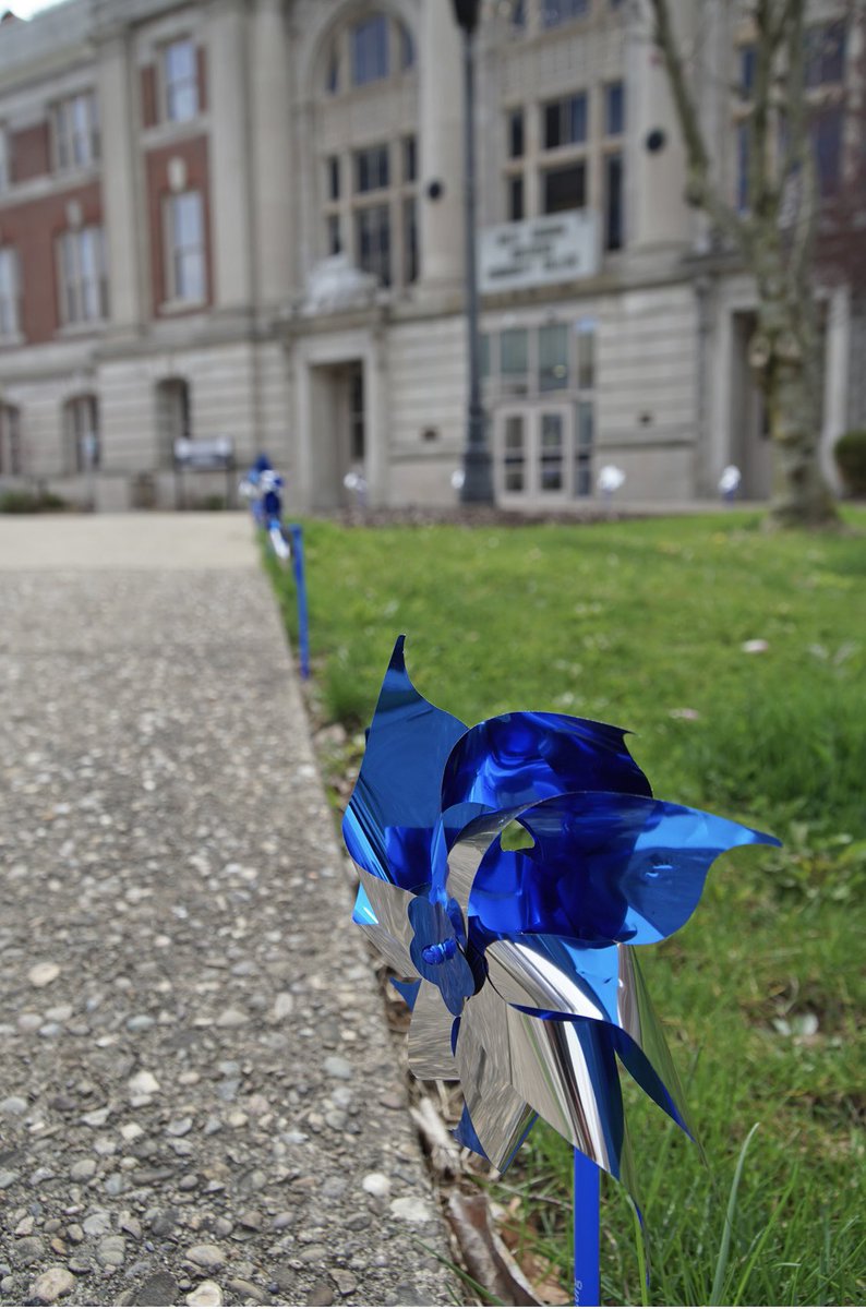 We have partnered with the Ohio County Family Resource Network (FRN) for #ChildAbusePreventionMonth month placing #pinwheelsforprevention on our Wheeling Campus front lawn. 💙