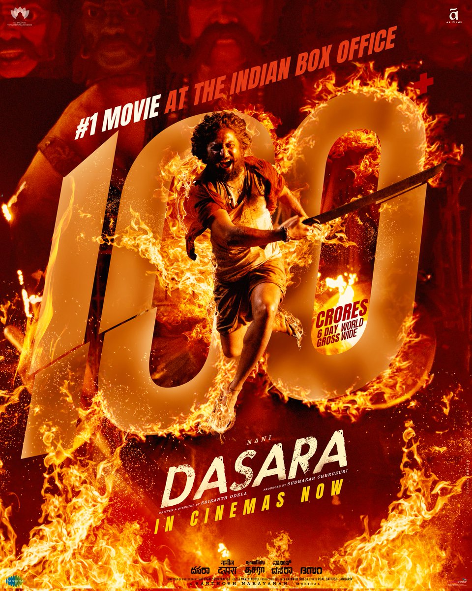 It's a century 💯
Couldn't have been possible without your love 🙏❣️
#dasara #DasaRAW
#DasaraMovie #100crores #BlockBusterDasara