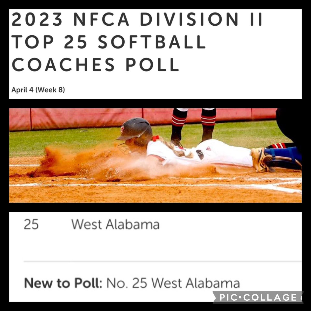 BMaddox10's tweet photo. Check out @UWA_Softball sliding into the Top 25 π
π₯π
#WinWithWest https://t.co/z4LeiuOMrA