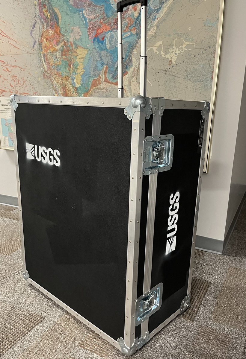 The Augmented Reality Sandbox is all packed up and ready for its first unaccompanied voyage. Have a great #earthday2023 @USGS_KS !