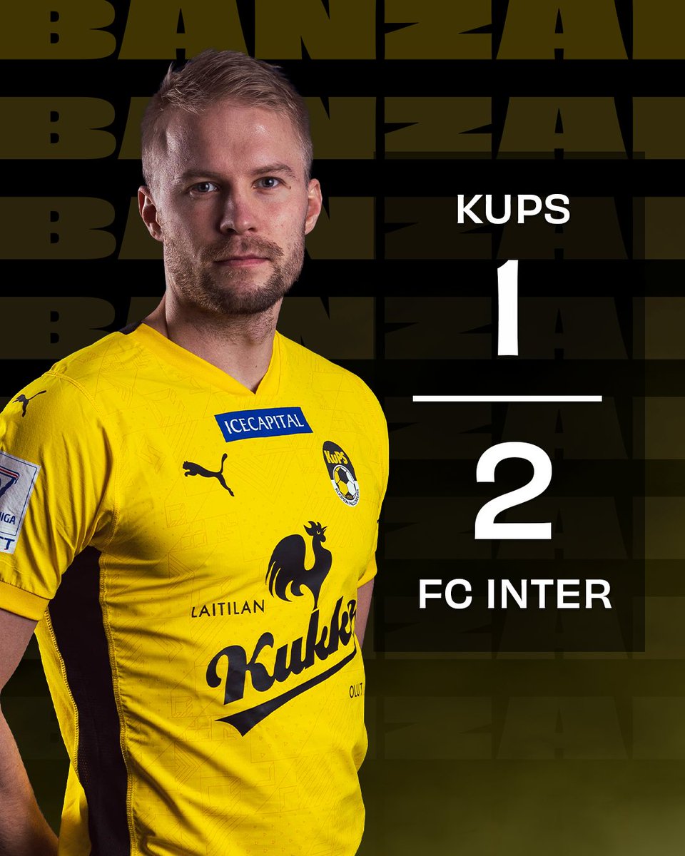 KuPS1923's tweet photo. 💛🖤 Kausi alkaa tappiolla... 🙄

KuPS 1-2 FC Inter

⚽ 0-1 Smith
⚽ 1-1 Popovitch
⚽ 1-2 Tamminen

#BANZAI #KuPS #Veikkausliiga https://t.co/AxzubizU59