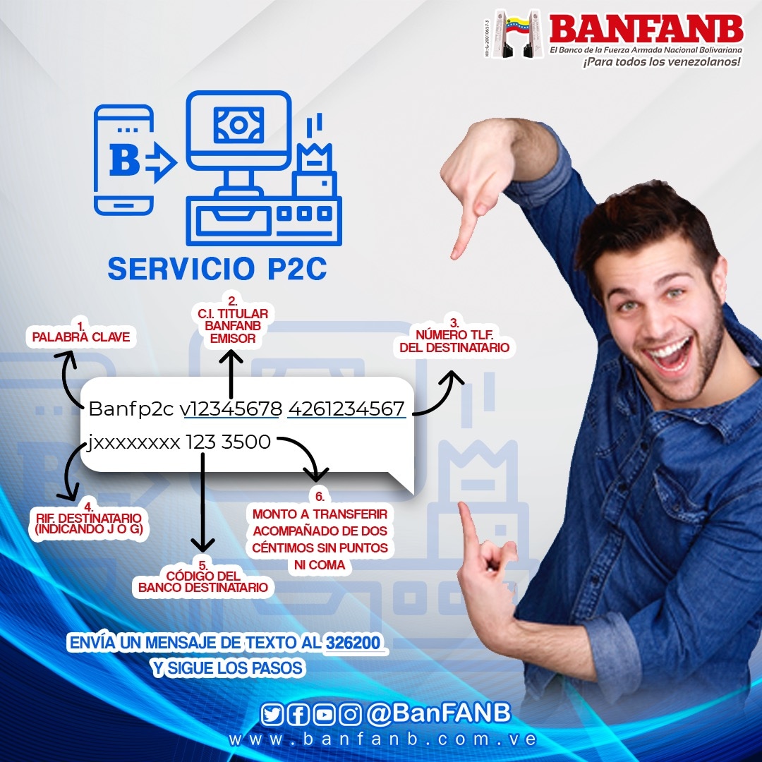 banfanb_ve's tweet image. El servicio de #p2c te brinda la oportunidad de pagar todo lo que necesites de persona a comercio, sin necesidad de exponerte a largas horas de espera.

Hazlo con inmediatez, hazlo con seguridad, hazlo solo con #banfanb