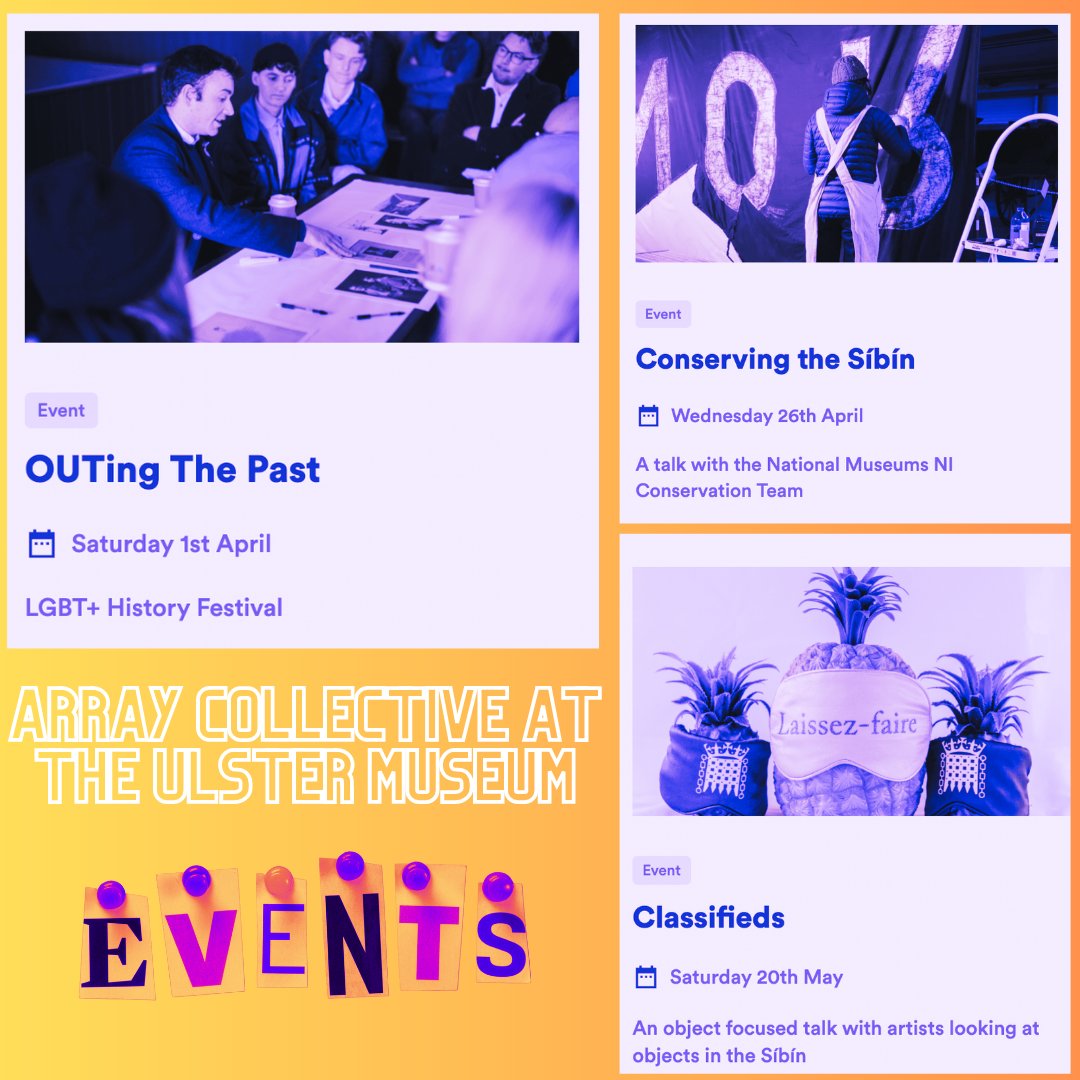 array_studios's tweet photo. Behold some of the upcoming events as part of our @UlsterMuseum programming! Here's the link to find out more and book your space 🎉😍 https://t.co/6OqWe7ZKpG #arraycollective #events #ulstermuseum #whatsonni https://t.co/zVlw9KJKW5