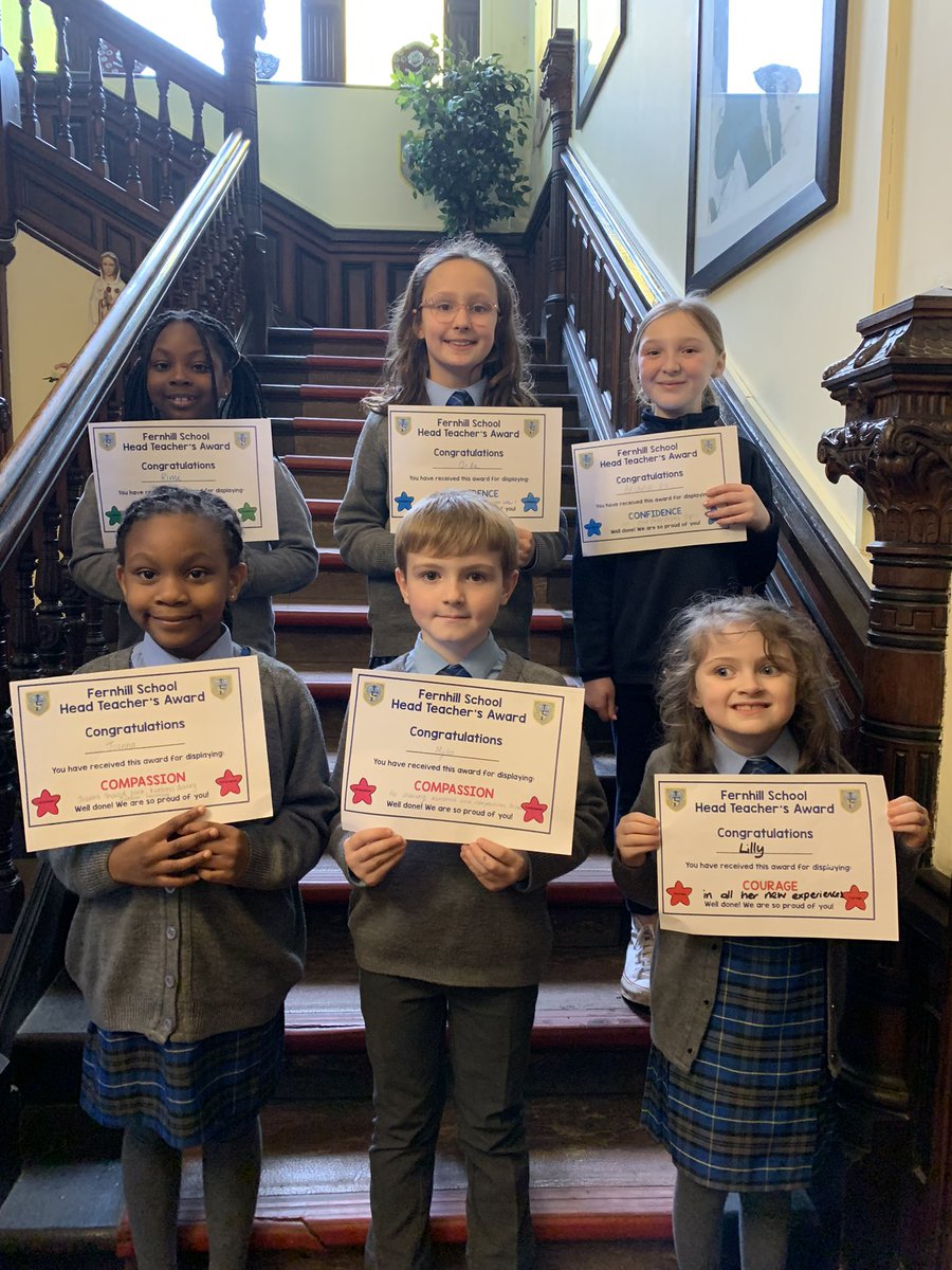 primary_head's tweet photo. Well done to, Ariana in P6, Myles in P5, Orla in P4, Rimi in P3, Joanna in P2 and Lilly in P1 for earning this week’s Headteacher Award. It is so wonderful to see you living our school values every day. #FernhillFamily #ThisIsWhereIBelong #SchoolValuesInAction https://t.co/bhTh6yTEiO