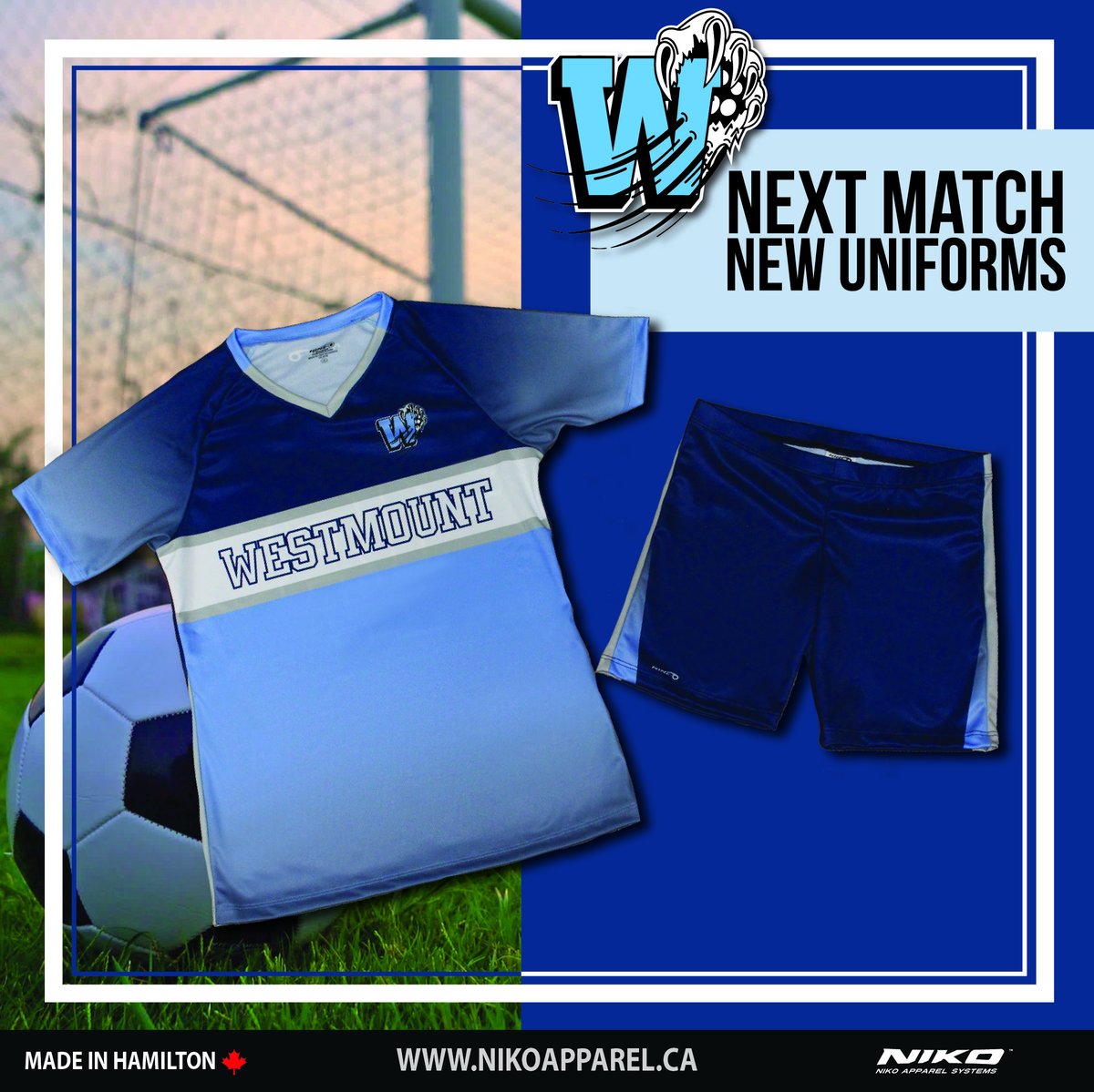 With their new uniforms, <a href="/Westmount_HWDSB/">Westmount Secondary</a> will be kicking &amp; running while looking stunning this year! Thanks for choosing Nine-O to outfit your team!
#GoLikeNine #CustomJerseys #HamOnt #MadeInCanada #CustomMade #LocallyMade #TeamApparel #ShopLocal #THQ #NineO #Niko #NikoApparel