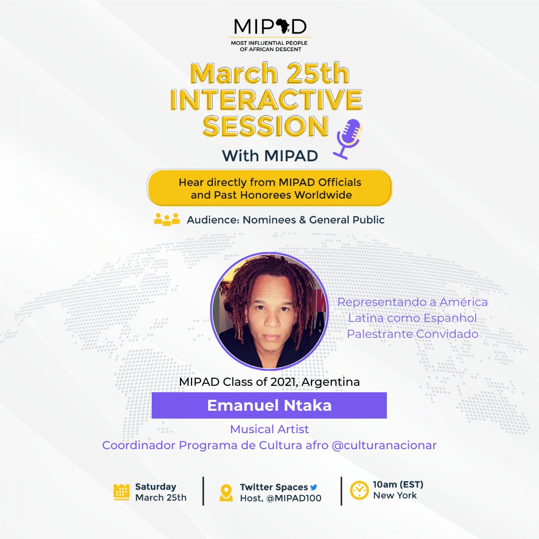 Seré orador invitado en la Sesión Global del 6° Aniversario de MIPAD Únase a nosotros el 25 de marzo a las 10 a. m. (Nueva York) a través de Twitter Spaces
RSVP events.mipad.org
SET REMINDER bit.ly/SetReminderMar…