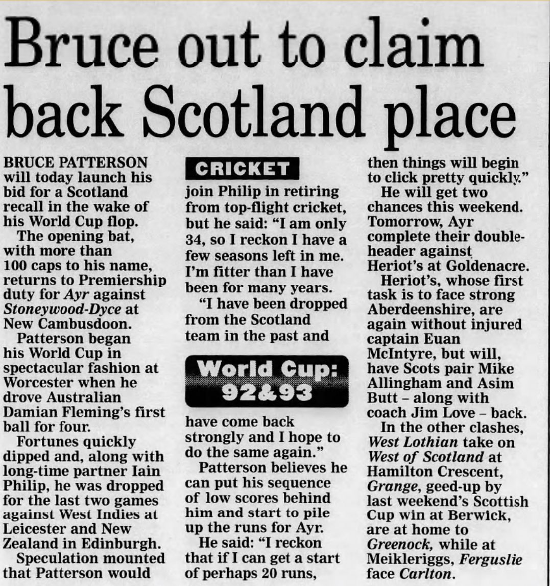 ScottyCricket's tweet photo. #June1999 @BrucePatterson3 @ayrcc @CricketScotland
@jimlove3 https://t.co/EiuLIt98yY