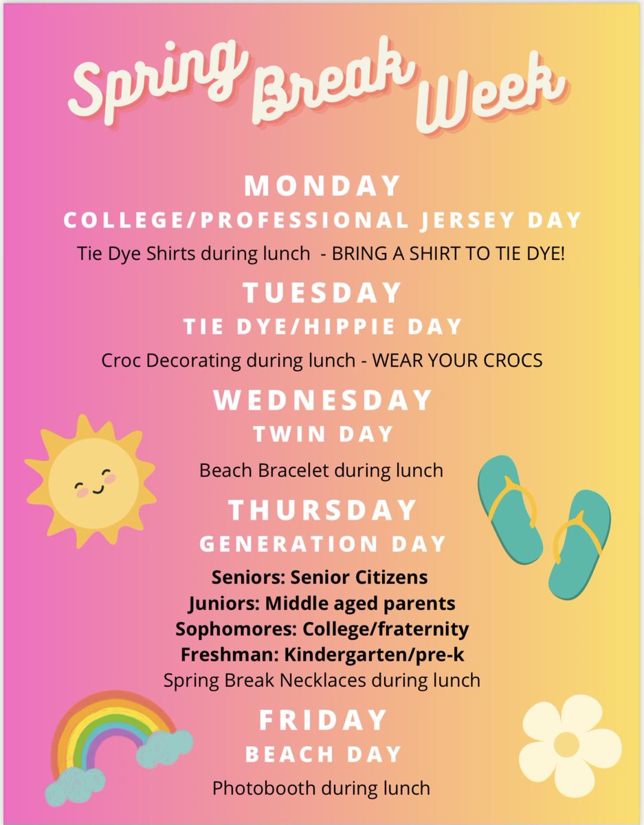 NSHSlegends's tweet photo. Spring Break Spirit Week 2023 https://t.co/Hle38FhnFO